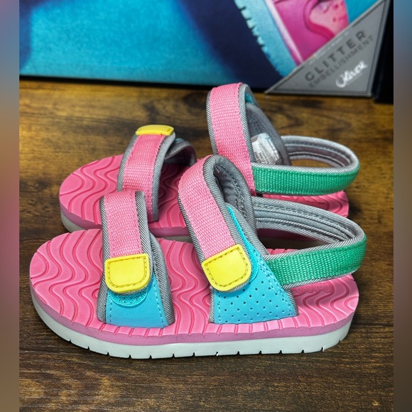 Cat & Jack Toddler Blair Footbed Sandals Pink Size 8 - Picture 1 of 12